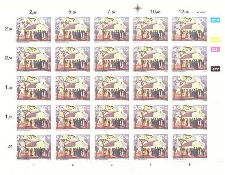 RSA 1988 ANNIV. OF GREAT TREK UMM PART SET OF FULL SHEETS SACC 687,8,90
