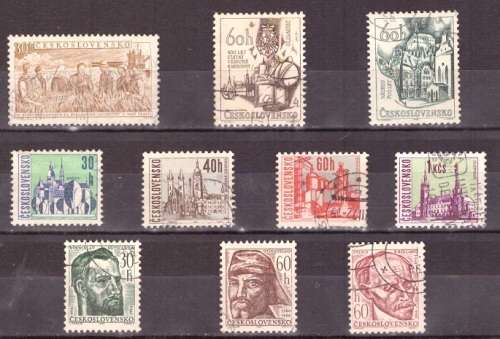 CZECHOSLOVAKIA SELECTION BID PER STAMP TO TAKE ALL CARD EXCLUDED