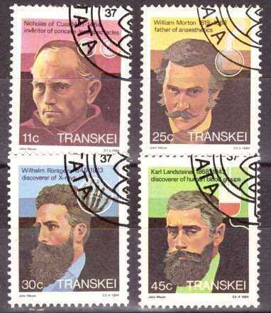 TRANSKEI 1984 HEROES OF MEDICINE CTO SET SACC 160-163