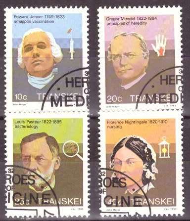 TRANSKEI 198 HEROES OF MEDICINE CTO SET SACC 125-128
