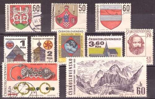 CZECHOSLOVAKIA SELECTION BID PER STAMP TO TAKE ALL CARD EXCLUDED
