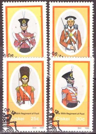 CISKEI 1986 BRITISH MILITARY UNIFORMS CTO SET SACC 98-101