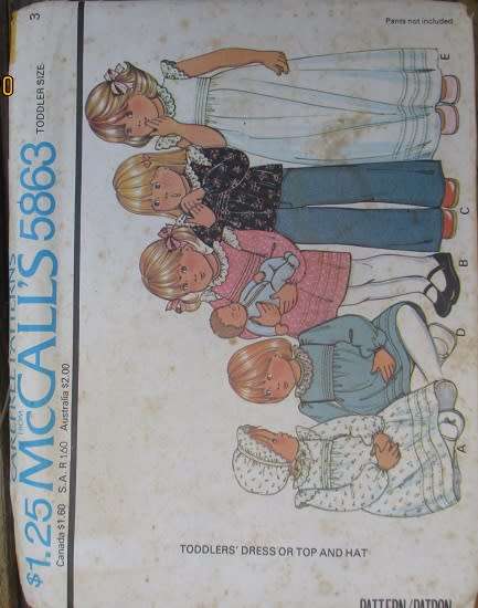 McCALLS PATTERN 5863 SIZE 3