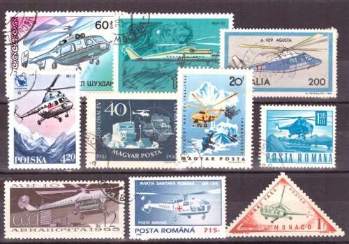 THEMATIC HELICOPTERS  SELECTION BID PER STAMP TO TAKE ALL CARD EXCLUDED