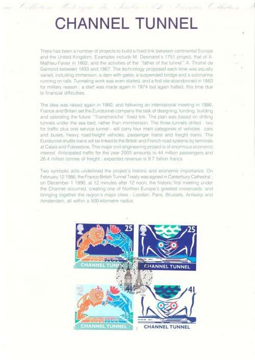 GB/FRANCE 1994 CHANNEL TUNNEL FIRST DAY SHEET