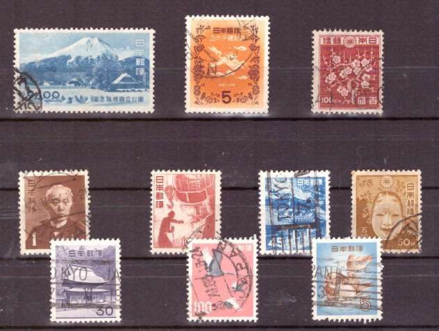 JAPAN SELECTION BID PER STAMP TO TAKE ALL CARD EXCLUDED