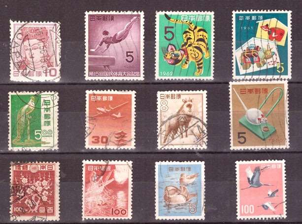JAPAN SELECTION BID PER STAMP TO TAKE ALL CARD EXCLUDED