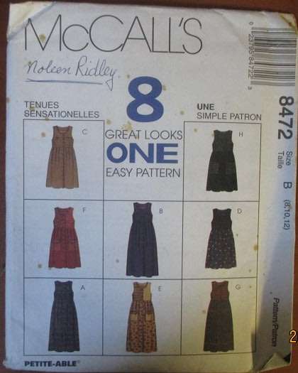 McCALLS PATTERN 8472 SIZE 8-12