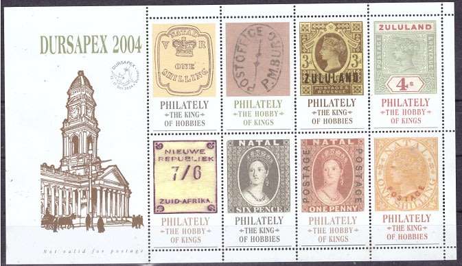 RSA 2004 DURSAPEX CINDERELLA STAMPS FULL SHEET UMM