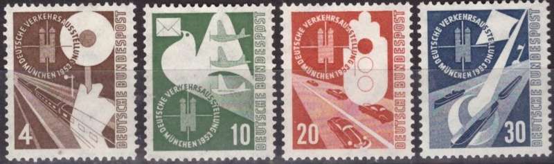 GERMANY  1953 Transport and Communication Exhibition, Munich UMM SET CV R1800