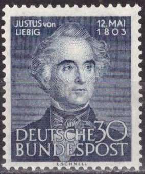 GERMANY  1953 The 150th Anniversary of the Birth of Justus Liebig MM SET CV R1170