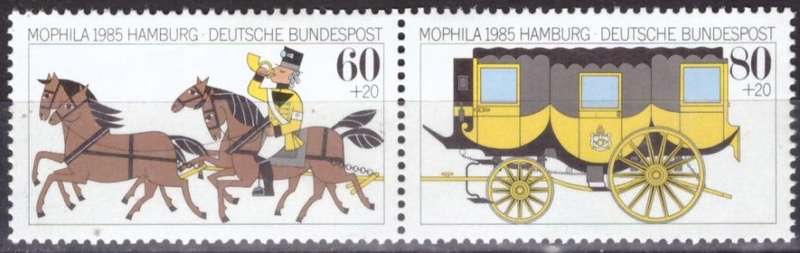 GERMANY 1985 International Stamp Exhibition - `Mophila `85` UMM PAIR CV R148.50 SG21045