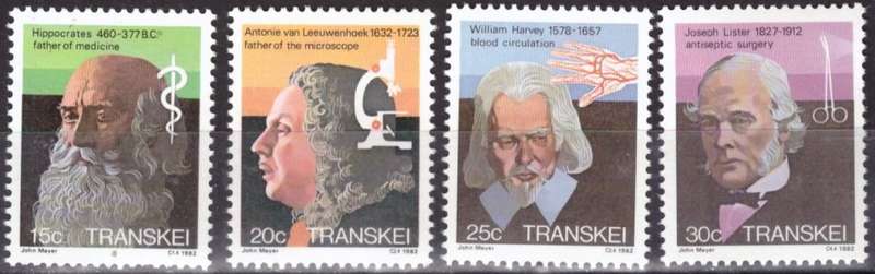 TRANSKEI 1982 Famous People of Medicine UMM SET
