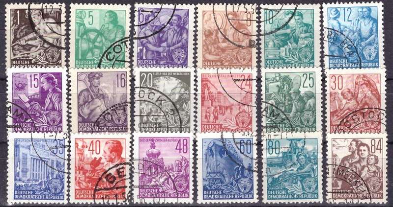 DDR 1953 Definitives - Five-Year Plan ULH SET CV R1800 SG E120-137