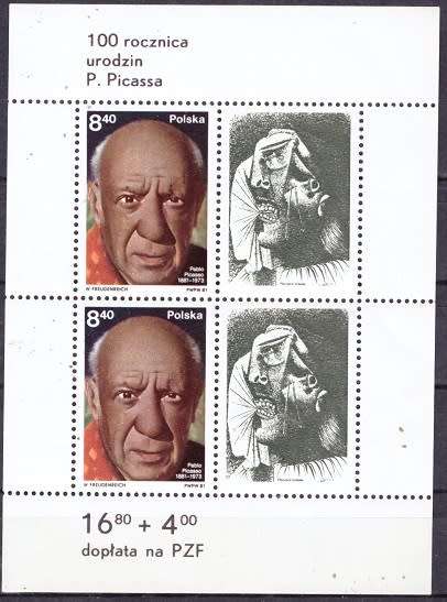 POLAND 1981 The 100th Anniversary of the Birth of Pablo Picasso UMM CV R85.50 M 84