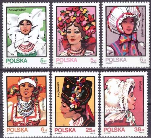 POLAND 1983 Folk Costumes UMM CV R91.20 M 2891-96