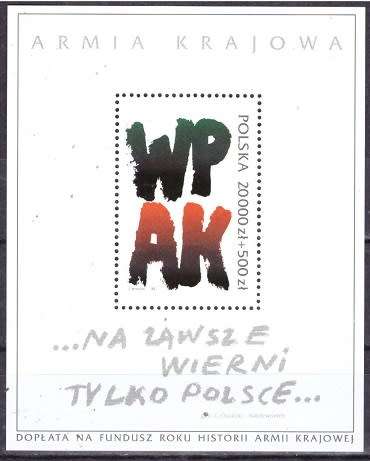 POLAND 1992 The 50th Anniversary of the Foundation of the Home Army  UMM CV R95 M 120