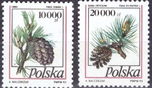 POLAND 1993 Conifer Cones UMM CV R114 M 3456/7