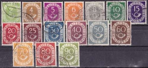 GERMANY 1951 New Daily Stamp ULH SET CV R1260 SG 1045-60