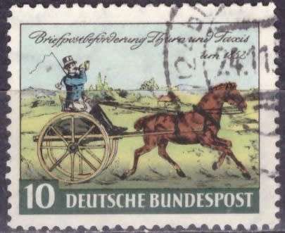 GERMANY 1952 The 100th Anniversary of the First Stamp From Thurn and Taxis ULH CV R94 SG 1086