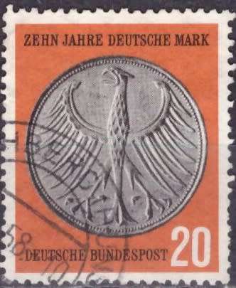 GERMANY 1958 The 10th Anniversary of the D-mark ULH CV R33.60 SG 1209