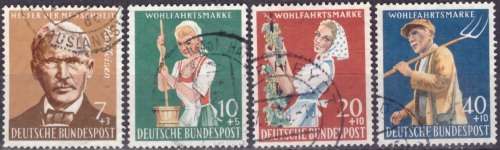 GERMANY 1958 Charity Stamps ULH CV R273 SG 1214-17