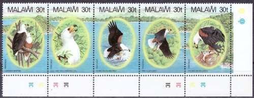 MALAWI 1983 African Fish Eagle UMM SET CV R272 SC 418A-418E