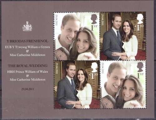 GB 2011 Royal Wedding - Prince William and Catherine Middleton UMM CV R115.50 SG MS3180