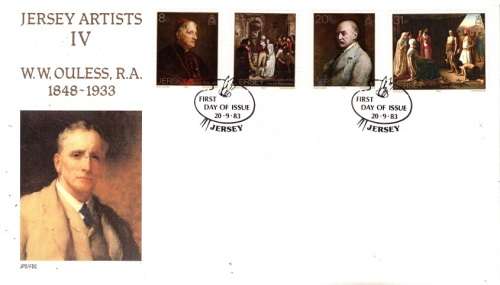 JERSEY FDC 1983 Paintings - The 50th Anniversary of the Death of Walter William Ouless CV R70