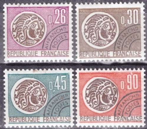 FRANCE 1971 Celtic Coins - Precanceled UMM SET CV R157.50 SG 1647D,E,1648,1649