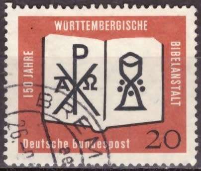 GERMANY 1962 The 150th Anniversary of Württemberg Bible Publisher ULH CV R15.75 SG 1296