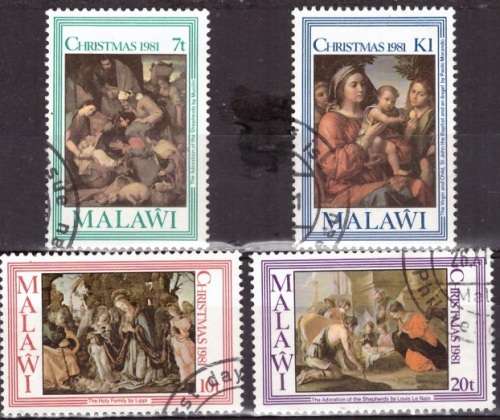 MALAWI 1981 Christmas - Paintings ULH CV R54.60 SG 646-649
