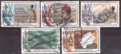 LESOTHO 1980 The 100th Anniversary of `Firearms War` UNH CV R44.10 SG 387-91