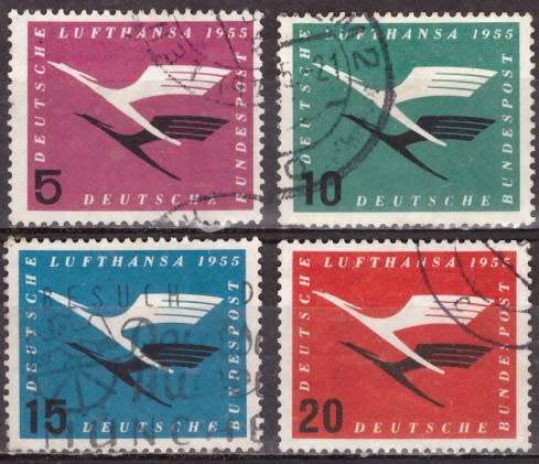 GERMANY 1955 Lufthansas Re-establishment ULH CV R378 SG 1131-34
