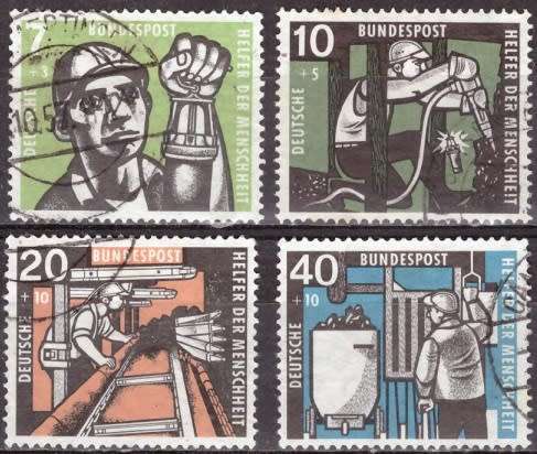 GERMANY 1957 Helpers of Humanity ULH CV R630 SG 1189-92