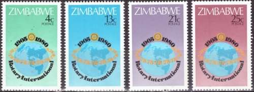 ZIMBABWE 1980 The 75th Anniversary of Rotary International UMM CV R15.75 SG 591-594