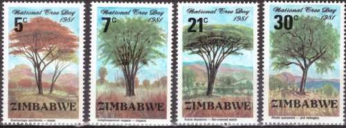 ZIMBABWE 1981 National Tree Day UMM CV R15.75 SG 606-609