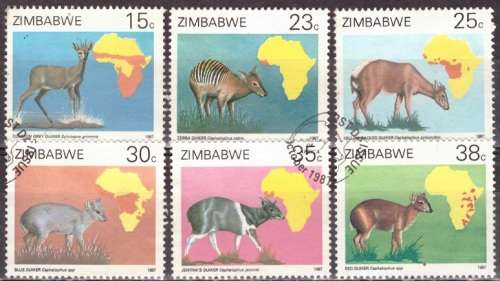 ZIMBABWE 1987 Duikers of Africa Survey UNH CV R86 SG 718-23