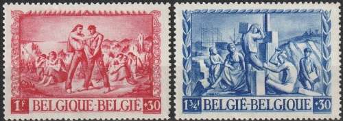 BELGIUM 1945 Charity stamps UMM CV R83-60 SG 1114-5