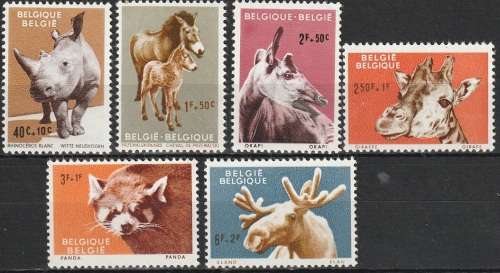 BELGIUM 1961 Animals from Antwerp zoo UMM CV R180 SG 1778-1783