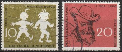 GERMANY 1958 The 50th Anniversary of the Death of Wilhelm Busch ULH CV R29-40 SG 1200-1