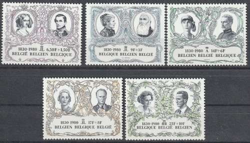 BELGIUM 1980 The 150th Anniversary of Belgium Independence UMM CV R144-90 SG 3597-601