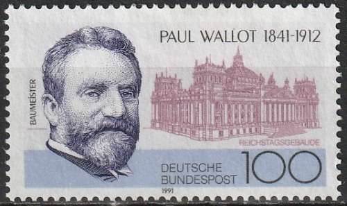 GERMANY 1991 The 150th Anniversary of the Death of Paul Wallot, Architect MM CV R60-50 SG 2396