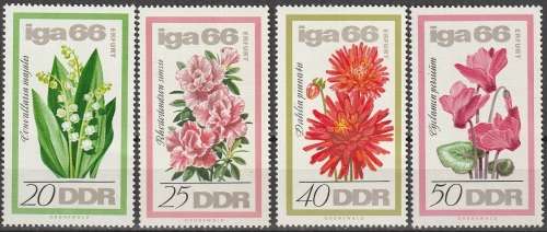 DDR 1966 Flowers - International Garden Exhibition in Erfurt UMM CV R143 SG E907-910