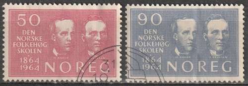 NORWAY 1964 The 100th anniversary of the folk high school UNH CV R79 SG 573-4 DISCOUNTED