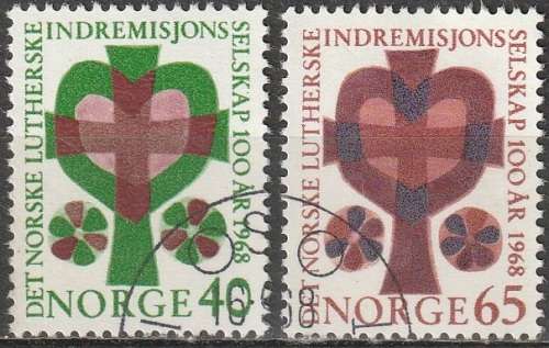 NORWAY 1968 THe 100th anniversary of the Norwegian Lutheran Home Mission Soc UNH CV R75 SG 617-8