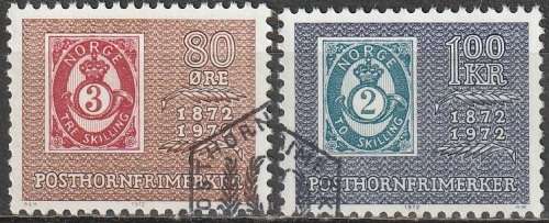 NORWAY 1972 The 100th Anniversary of the First Posthorn Stamps UNH CV R23 SG 677-8 DISCOUNTED