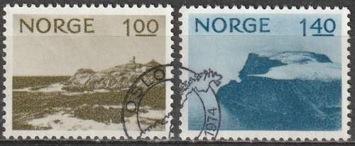 NORWAY 1974 Tourism - Lindesnes and Nordkapp UNH CV R81 SG 714-5 DISCOUNTED