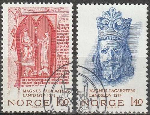 NORWAY 1974 The 700th anniversary of Magnus Lagabøte`s National Law UNH CV R40 SG 718-9