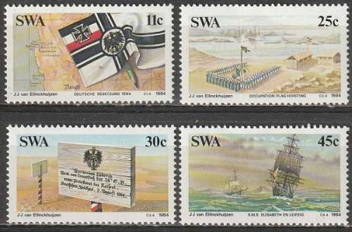 SWA 1984 The 100th Anniversary of Colonization of Southwest Africa by Germany UMM SET SACC 441-444